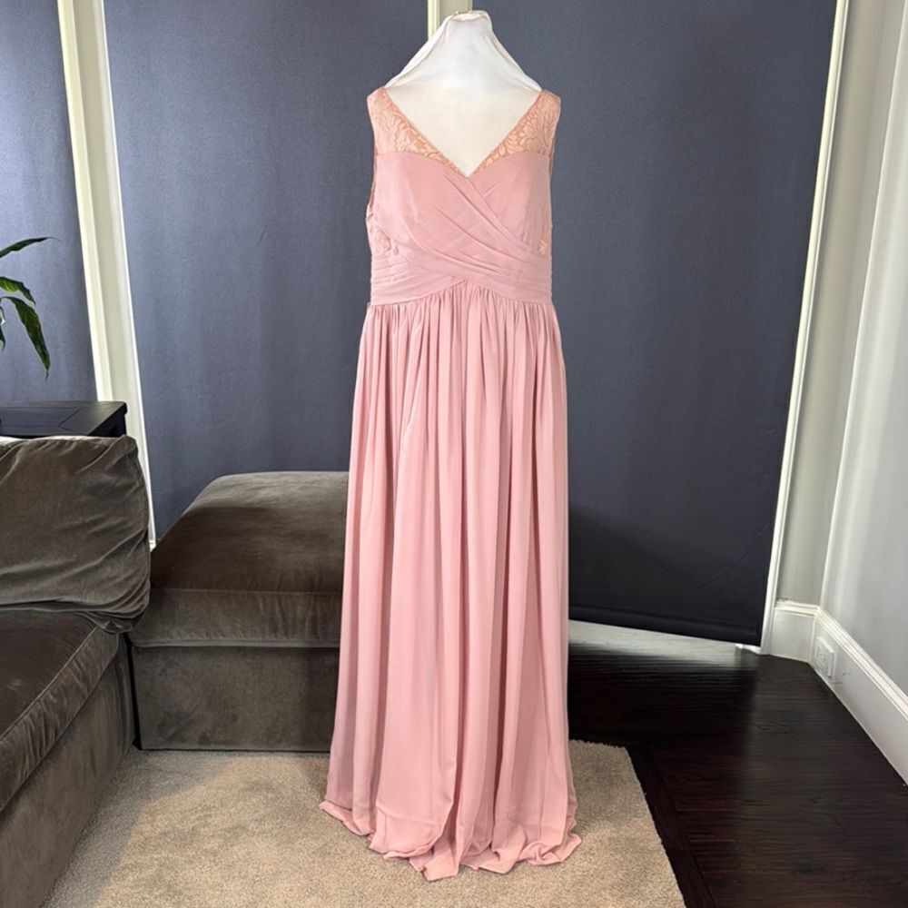 Women’s Pink Chiffon Full Length Mother of Bride Bridesmaid Formal Dress 16 NWT